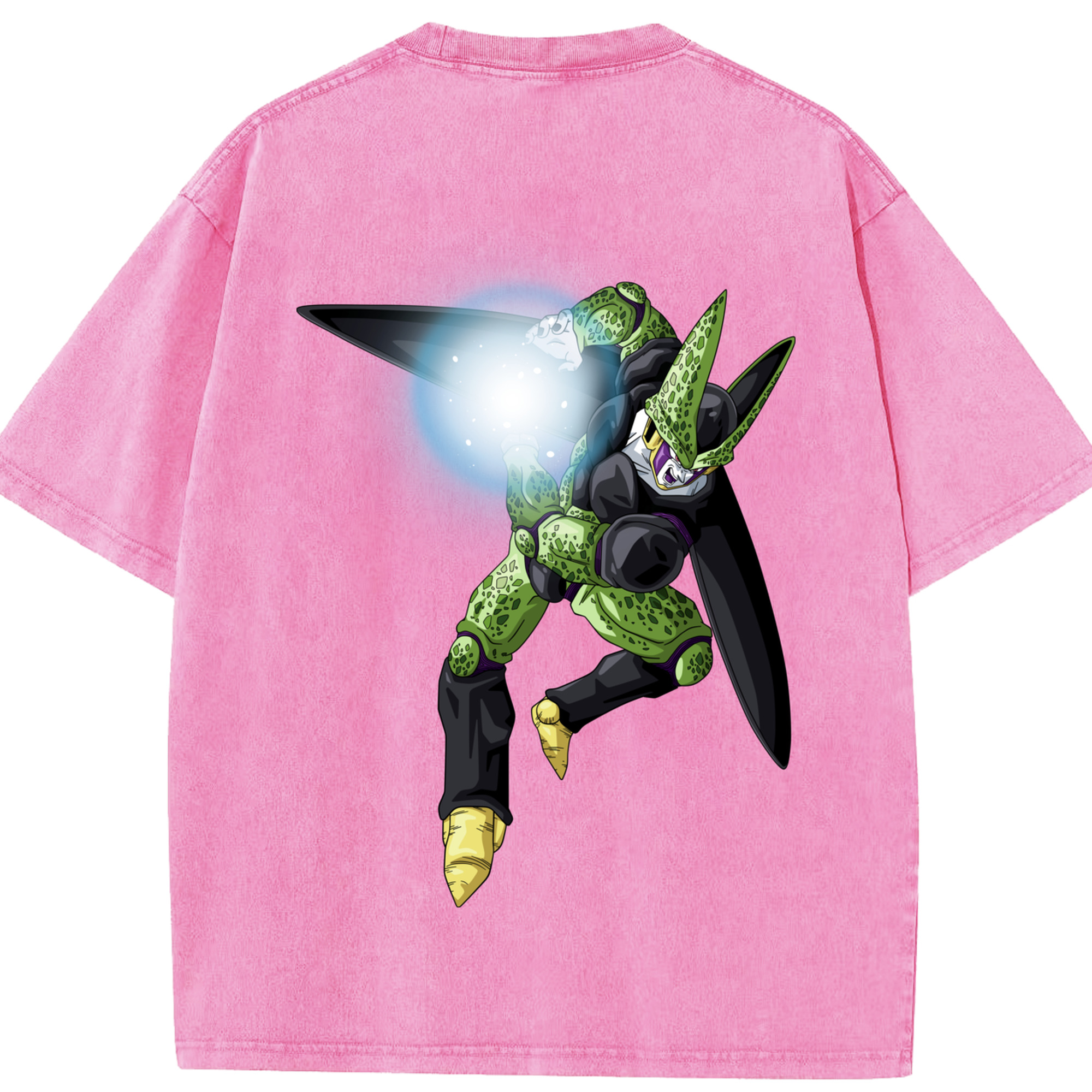 （画像用） ドラゴンボール セル DRAGON BALL Cell 綿100% ヴィンテージ風 半袖Tシャツ（背面プリント）